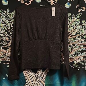 Banana Republic long sleeve plum purple Open back blouse.